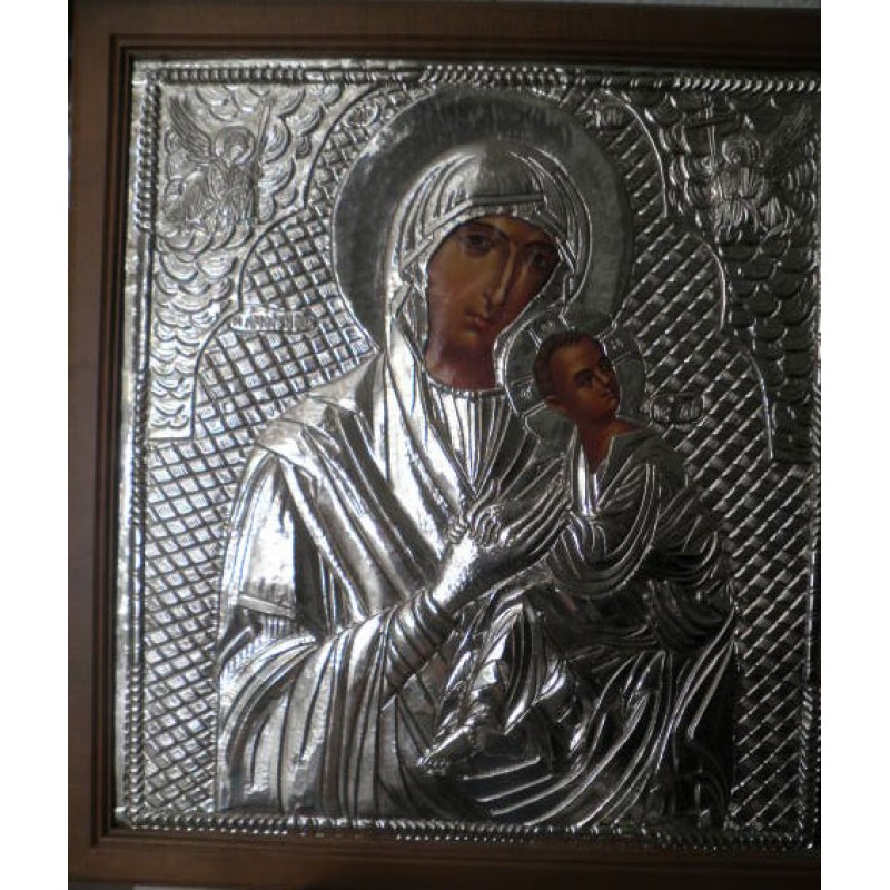 Hagiography with Silver - Virgin Mary with Jesus Christ